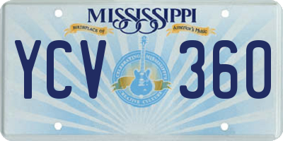 MS license plate YCV360