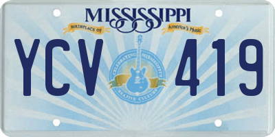 MS license plate YCV419