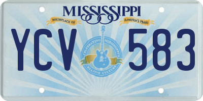 MS license plate YCV583