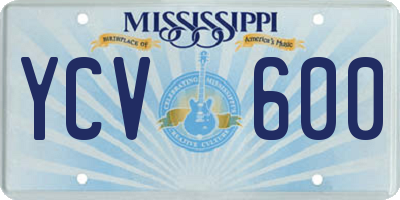 MS license plate YCV600