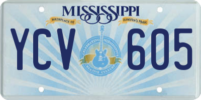 MS license plate YCV605
