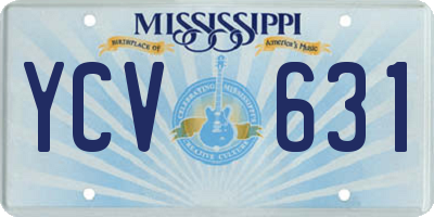 MS license plate YCV631