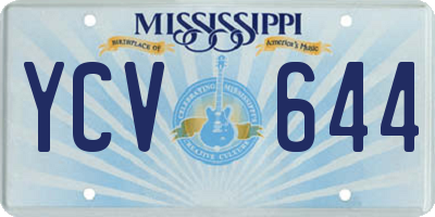 MS license plate YCV644