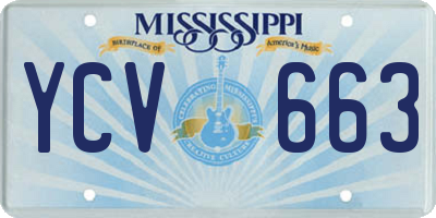 MS license plate YCV663