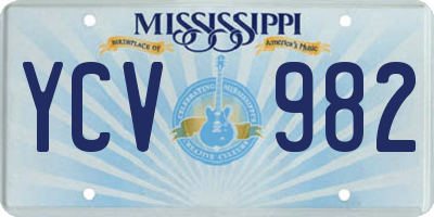 MS license plate YCV982
