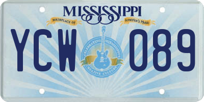 MS license plate YCW089
