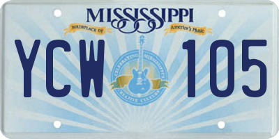 MS license plate YCW105