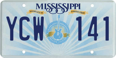 MS license plate YCW141