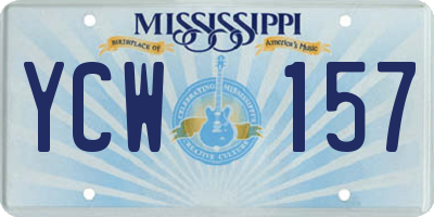 MS license plate YCW157