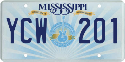 MS license plate YCW201
