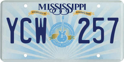 MS license plate YCW257