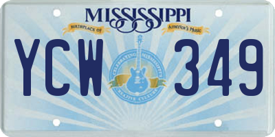 MS license plate YCW349
