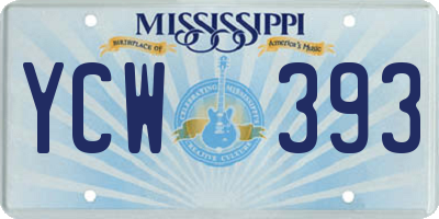 MS license plate YCW393