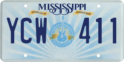 MS license plate YCW411
