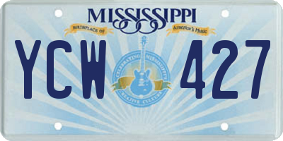 MS license plate YCW427