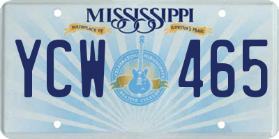 MS license plate YCW465