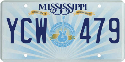 MS license plate YCW479