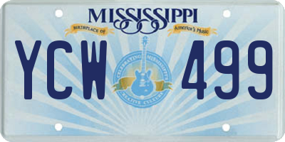 MS license plate YCW499