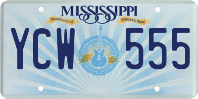 MS license plate YCW555
