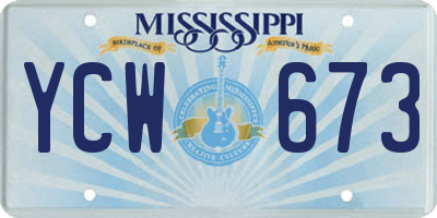 MS license plate YCW673
