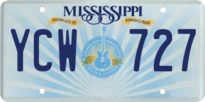 MS license plate YCW727