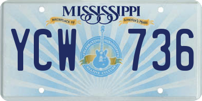 MS license plate YCW736