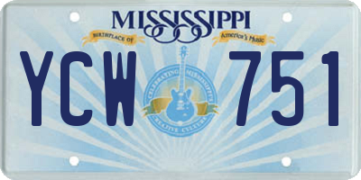 MS license plate YCW751