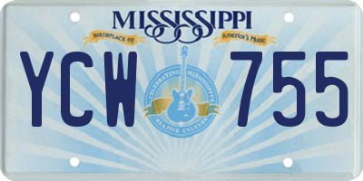 MS license plate YCW755