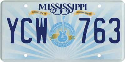 MS license plate YCW763