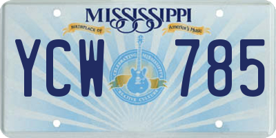 MS license plate YCW785