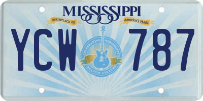 MS license plate YCW787