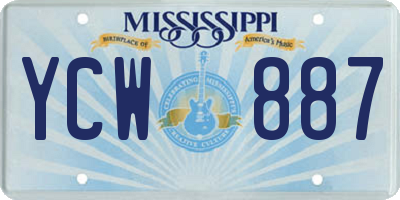 MS license plate YCW887
