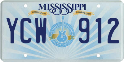 MS license plate YCW912