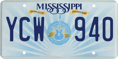 MS license plate YCW940