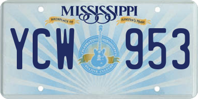 MS license plate YCW953