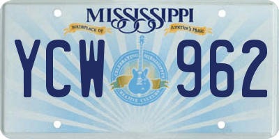 MS license plate YCW962