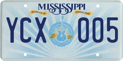 MS license plate YCX005