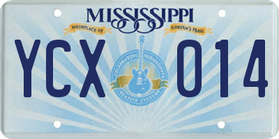 MS license plate YCX014