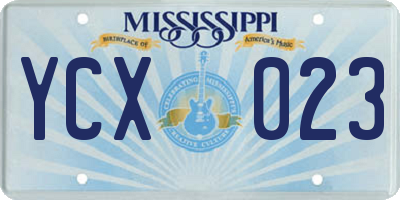 MS license plate YCX023
