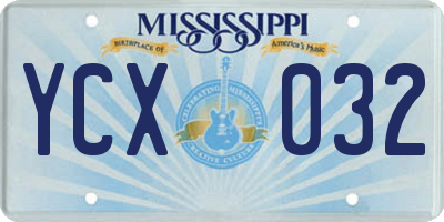 MS license plate YCX032
