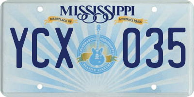MS license plate YCX035