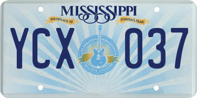 MS license plate YCX037