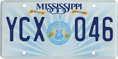 MS license plate YCX046