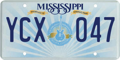 MS license plate YCX047