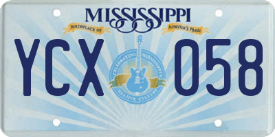 MS license plate YCX058