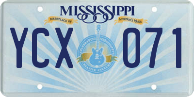 MS license plate YCX071