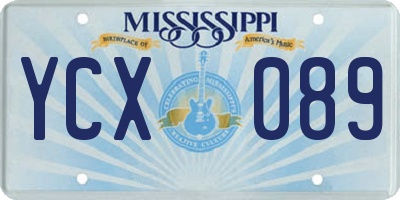 MS license plate YCX089