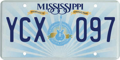 MS license plate YCX097