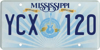 MS license plate YCX120