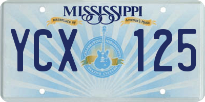 MS license plate YCX125